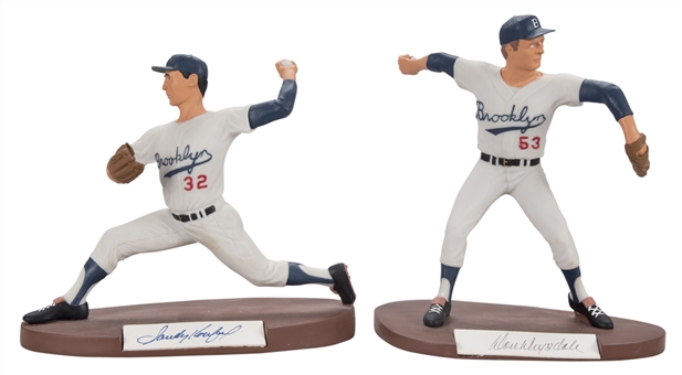 Lot of (2) Sandy Koufax and Don Drysdale Signed Salvino Figures (Salvino COAs)